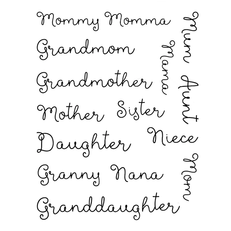 

"Grandmom" "Momma" English Words 3.5x4.3inch Transparent Silicone Clear Stamp For Scrapbooking DIY Craft Decoration Soft Stamp