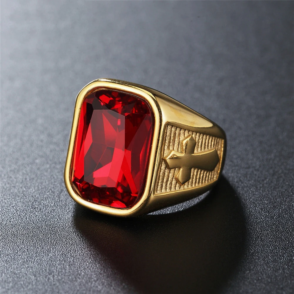 Кольцо мужское из титановой стали в стиле рыцарь