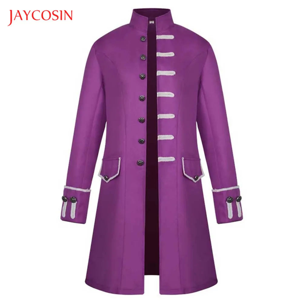 Мужская винтажная куртка Joycosin повседневная однотонная на пуговицах с длинными