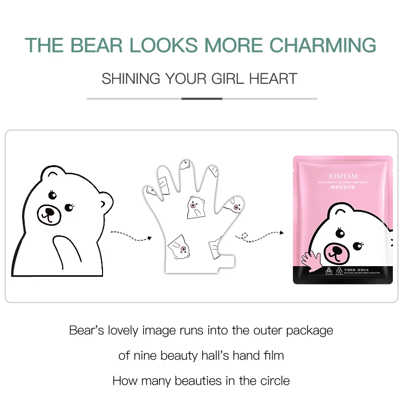 JOMTAM 1 сумка = 10 пар Органический Уход за кожей частная этикетка пленка увлажняющая