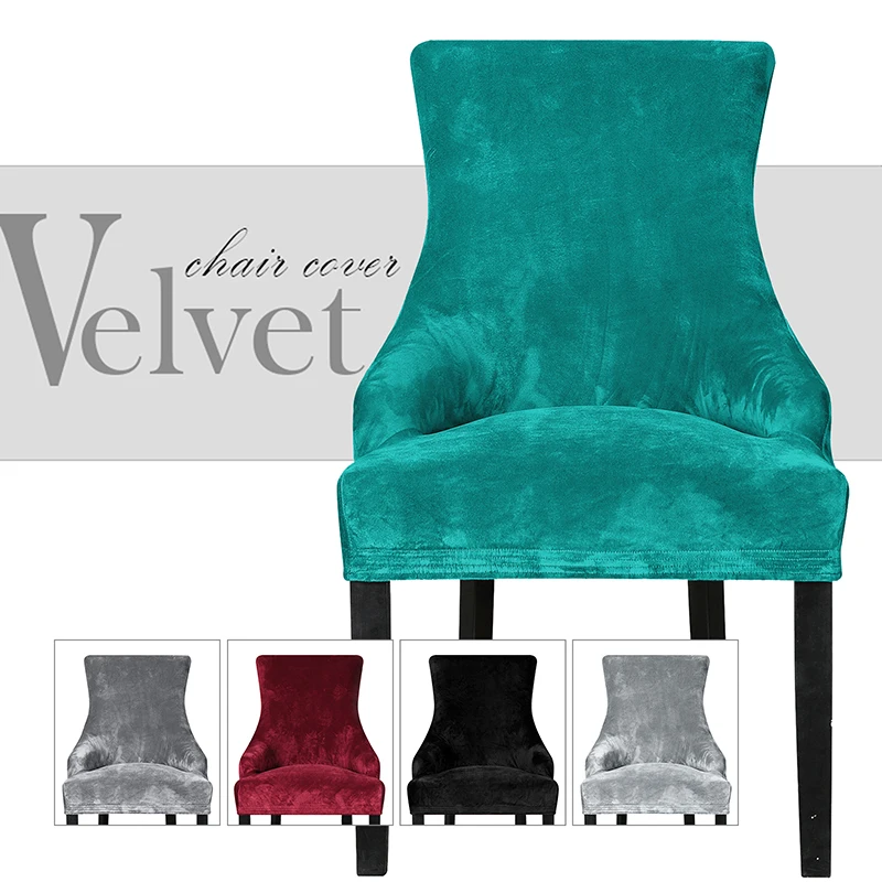 Velvet Fabric European Style Chair Cover Sloping Arm Big Size Wing Back King Covers Seat Washable Removable | Дом и сад