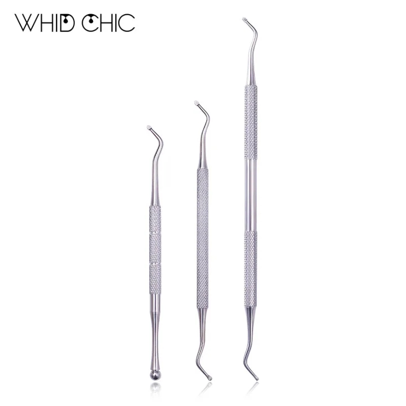 WHID CHIC двухконцевый толкатель для кутикулы ногтей из нержавеющей стали корректор