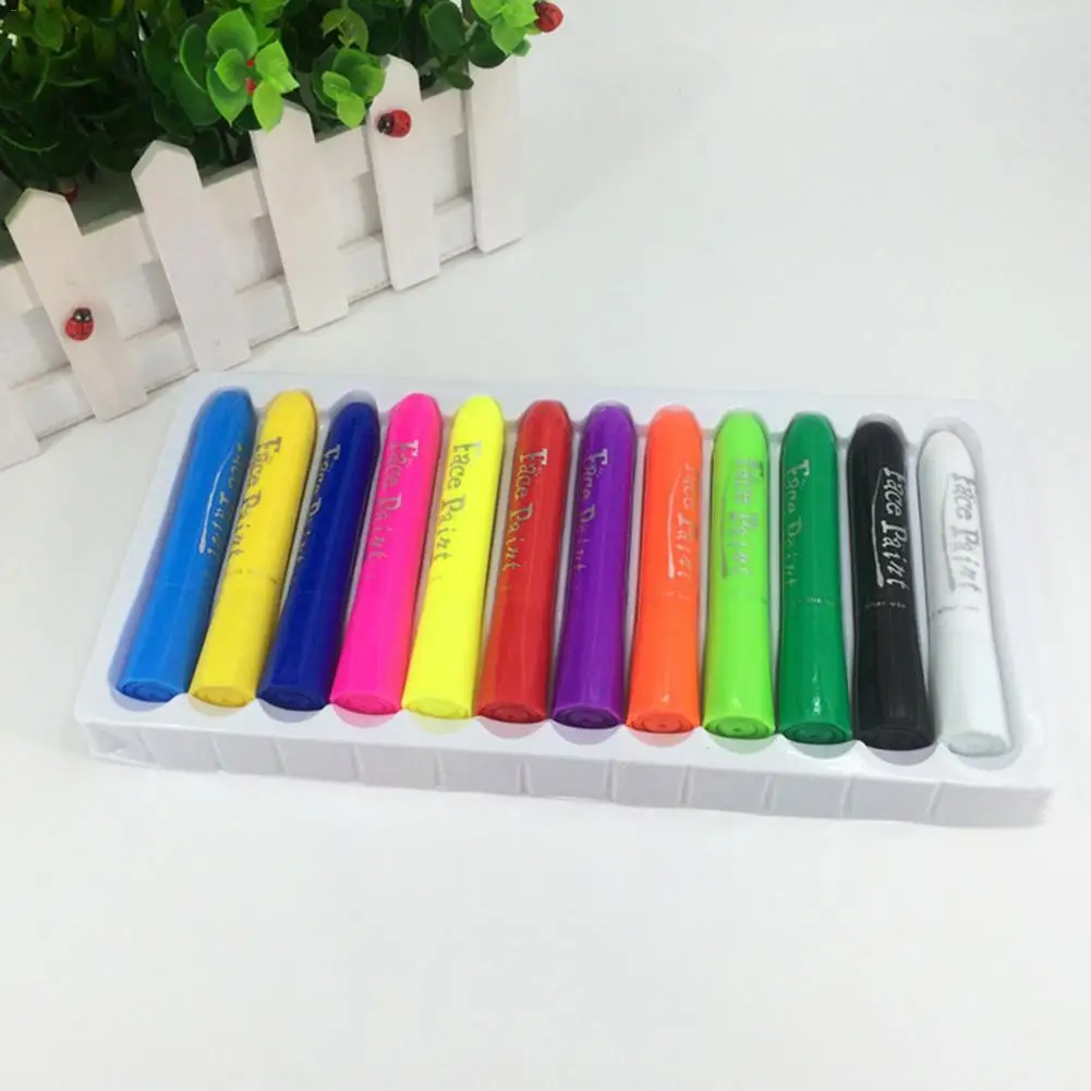 Детское лицо пастельный мелок набор краски клоун вечерние цветные 12 карандаши