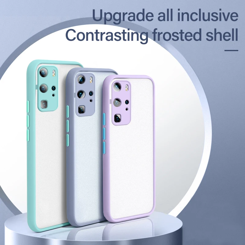 

Ultra-thin Cute Simple Matte Bumper Phone Case For Huawei P40 P30 P20 Lite Pro Mate 30 20 10 Honor 9X Luxury Silicone Edge Cover