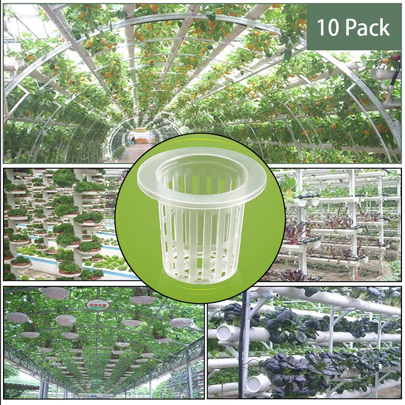 

10Pcs White Hydroponic colonization Mesh Pot Net Cup Basket Hydroponic Planting Grow Clone Nursery Plant Soilless NEW