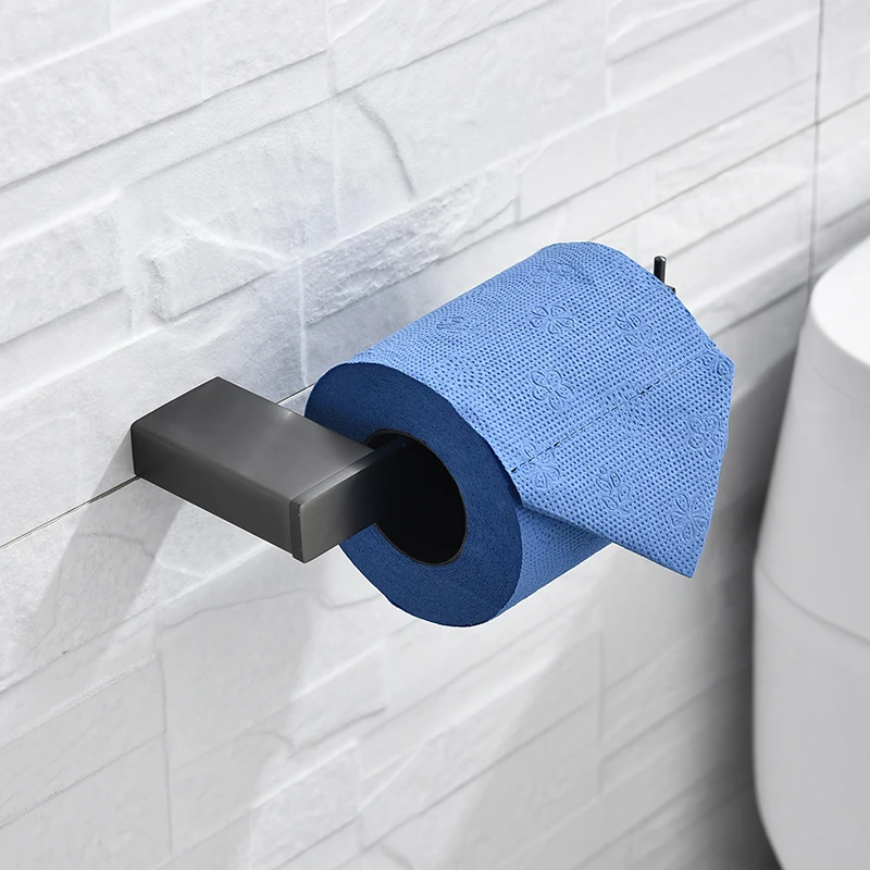 

-Аксессуары для ванной комнаты, роскошный держатель для туалетной бумаги из нержавеющей стали джазового серого цвета, полка, кухонный держа...