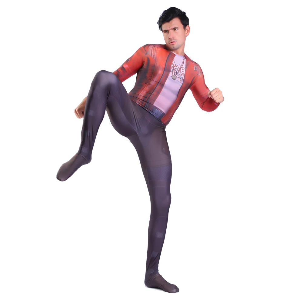 Костюм стражи Галактики мужской с 3D принтом боди супергероя звезды Лорд зентай