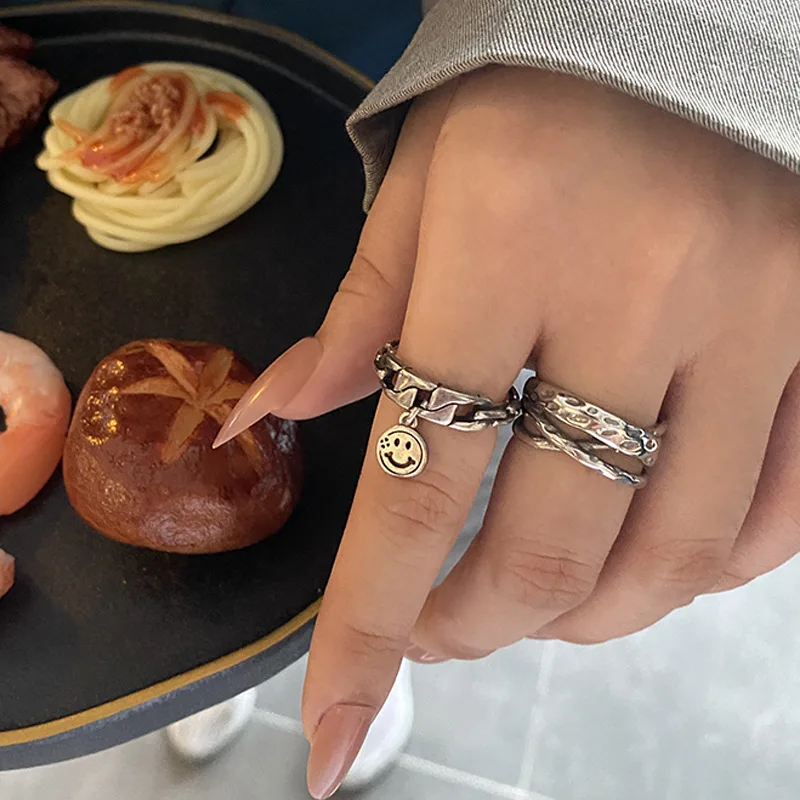 

Decorations For Women Smiley Ring Trendy Rings Holiday Gifts Joker Personality European And American Jewelry For Women 2021