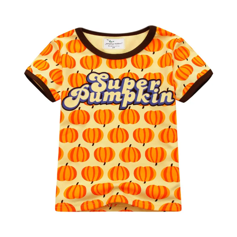 Летние футболки для мальчиков с принтом прыгающие метры Вязаная хлопковая