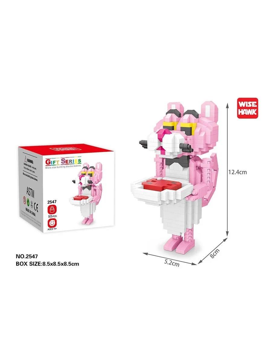 Конструктор Wisehawk Розовая пантера официант 505 деталей NO. 2547 Pink Panther Gift Series - купить