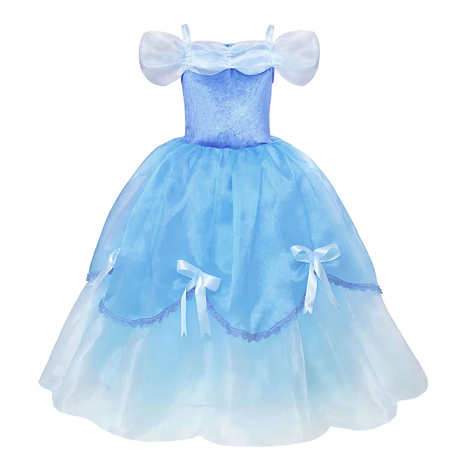 

Girls Belle Princess Dress Cosplay Costume Birthday Party Clothes Children Halloween Long Gown Sleeping Beauty Rella Costume