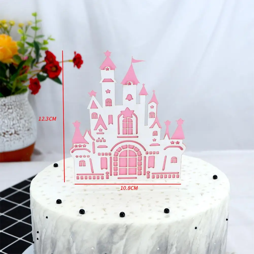 

Castle Cake Topper Flag Merry Christmas Toppers For Wedding Happy Birthday Party Baking Decoration Noel Cupcake Cake Insert Card