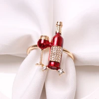 10 pcs new red wine bottle wine cup napkin ring table accessories napkin buckle napkin ring napkin buckle