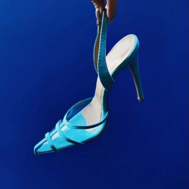 2021 г. Туфли-лодочки в европейском и американском стиле с острым носком на низком