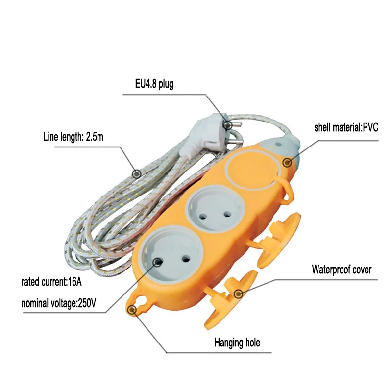 Штепсельная Вилка европейского стандарта Мощность полосы Европейский