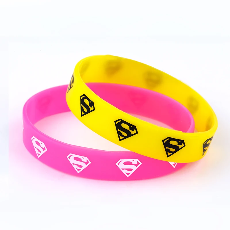 10 шт. супер человек яркий на заказ силиконовый браслет для детей взрослых Спорт