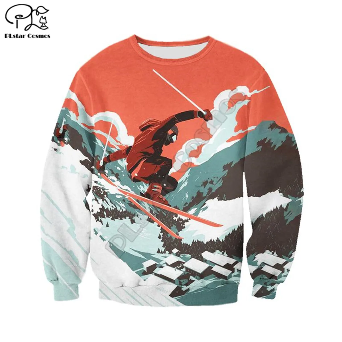 

Skiing 3D printed Hoodie Sweatshirt Hoodie Sweatshirt Hoodies Harajuku Autumn Streetwear women men Casual Tracksuit
