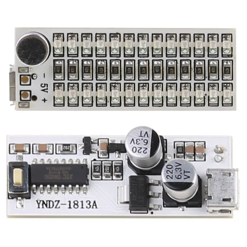 

USB Mini Music Spectrum Light 2x13 LED Board Voice Control Sensitivity Adjust