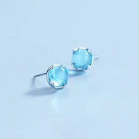 2021 100 925 sterling silver stud earring mermaid bubble tears earrings light blue aurora crystal s925 jewelry for women gifts