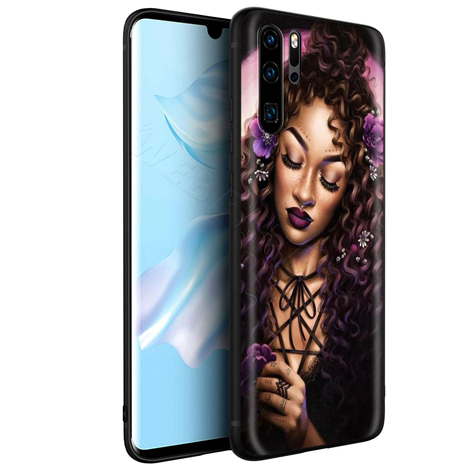 Webbedepp афро девочек художественный чехол для Huawei Mate 10 20 30 Nova 2i 2 3 3i 4 5i Y5 Y6 Y7 Y9 Pro Lite