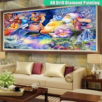 5d diy scenery trees ab diamond paninting full squareround lake diamont embroidery landscape house mosaic home decoration gifts