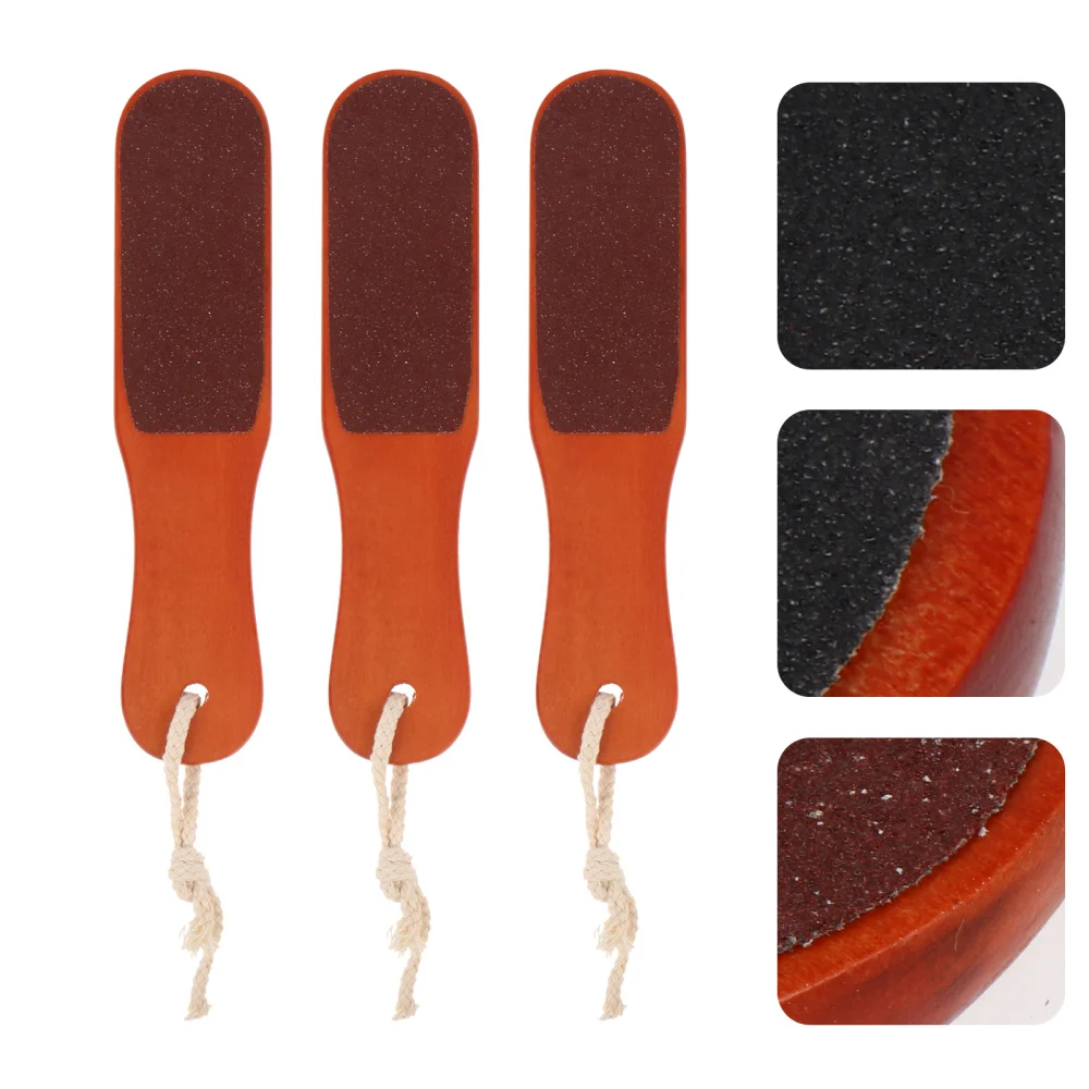 

3pcs Foot Scrubber Pedicure File Wooden Foot File Foot Care Tool for Hard Skin