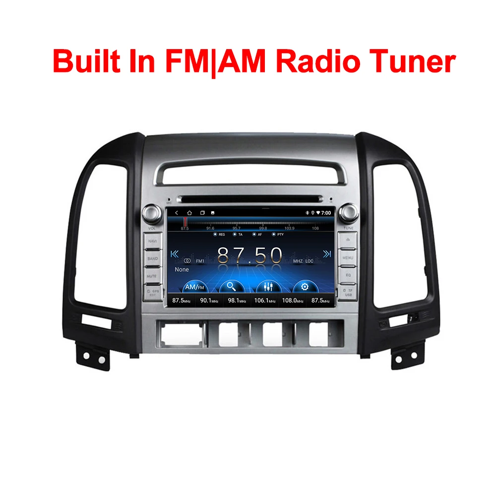 YAZH 2 Din Android 9.0 Auto Radio Multimedia For Hyundai Santa Fe 2010 2011 2012 With 7.0" IPS Car DVD Display Bluetooth 5.0 GPS |