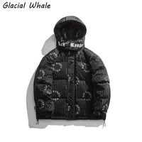 glacialwhale mens winter down jacket 2021 new keep warm plain hooded parkas hip hop streetwear black coat male jackets for men