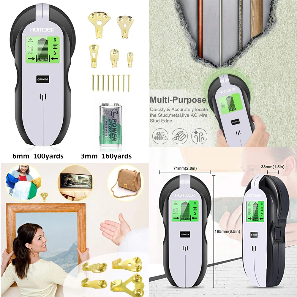 4 в 1 Электрический настенный детектор Finders с цифровым ЖК дисплеем для дерева