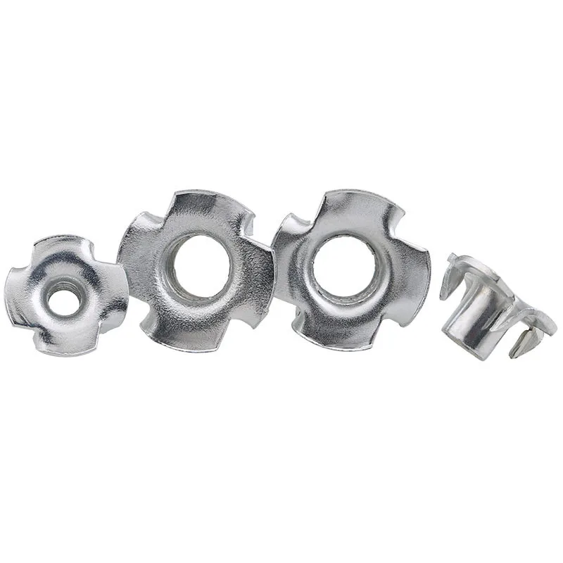 10 шт./20 шт./50 шт. оцинкованная гайка с четырьмя зажимами Т-образная потайной