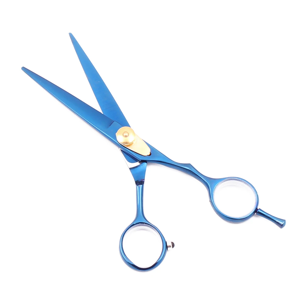 Парикмахерские ножницы 6 &quotстальные синие для стрижки волос филировочные