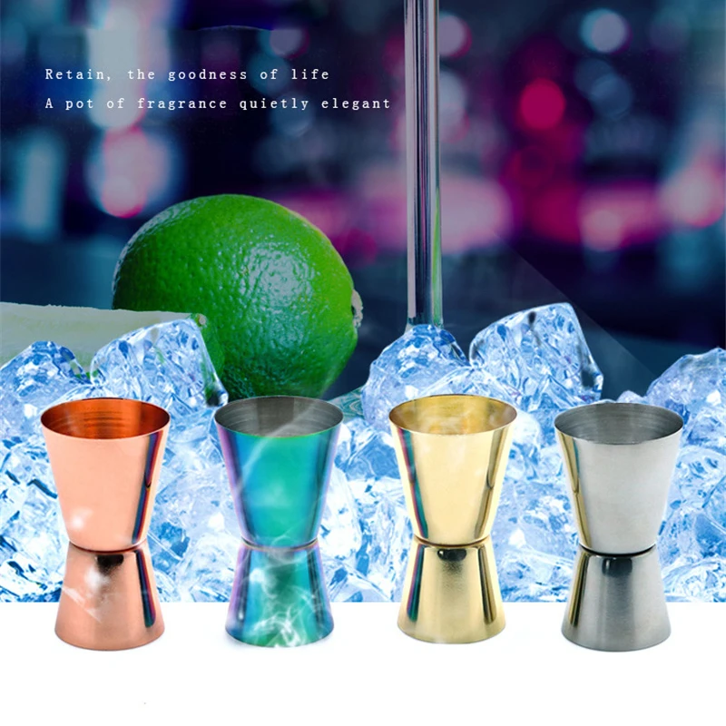 15/30 мл Нержавеющая сталь шейкер мерная чашка Двойная съемка Напиток Дух