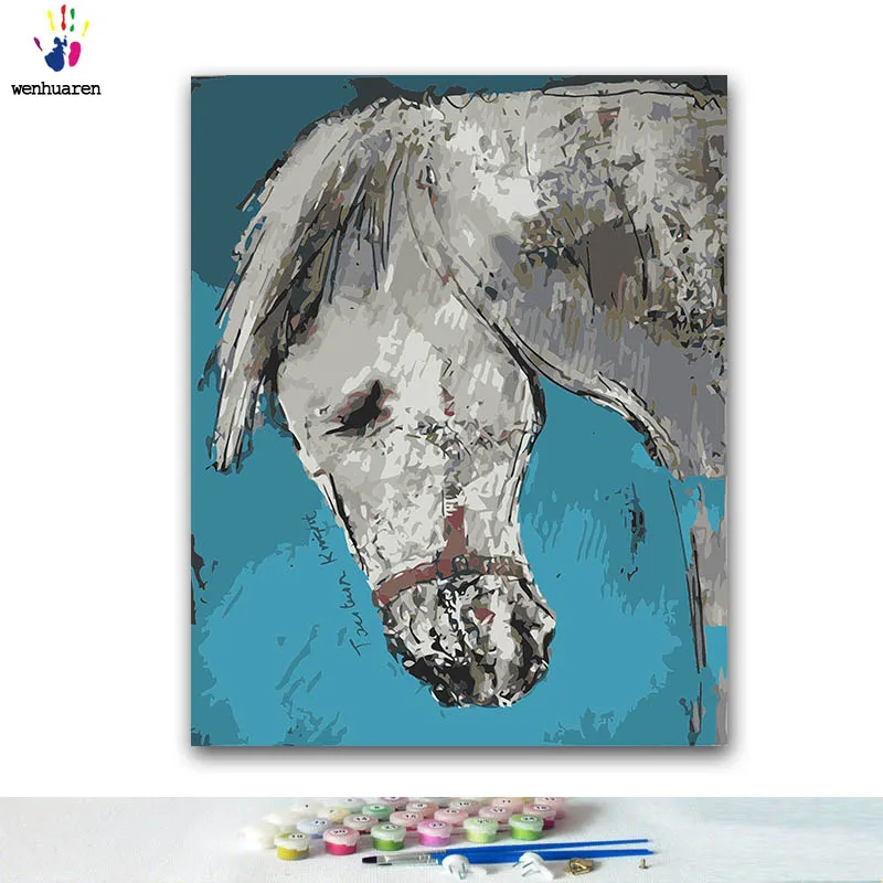 

Frameless Red Flower Diy Digital Painting By Numbers Acrylic Paint Abstract Modern