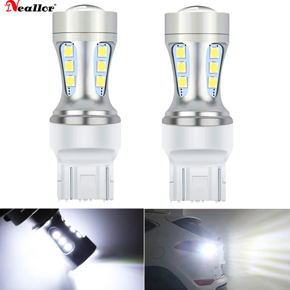 

2pcs T20 W21/5W 7443 7440 LED Canbus Light For Lada Kalina Granta Vesta DRL LED Bulbs 12V 6500K White Super Bright 3030 SMD P21W