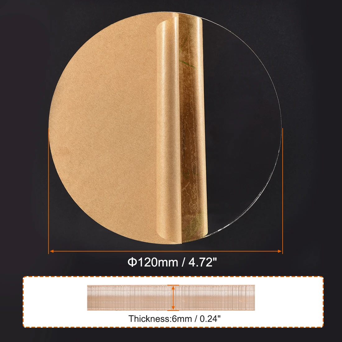 Uxcell акриловый лист Круглый диск прозрачный Толщина 6 мм диаметр 5 дюймов круглый