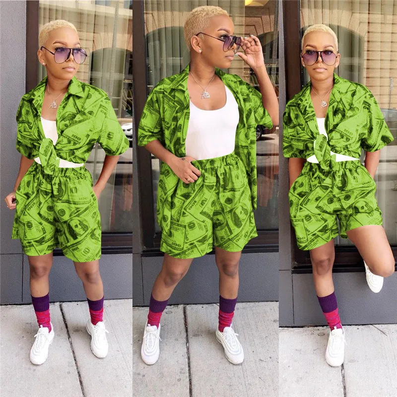 Комплект из двух предметов с принтом в виде банкнот крутая уличная рубашка топ и