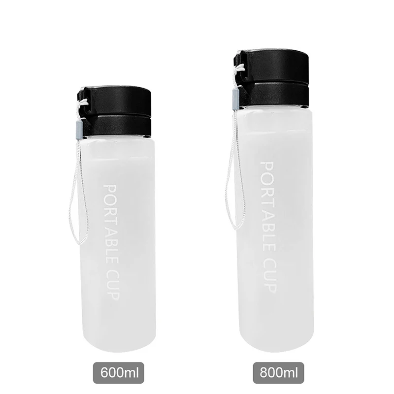 

600/800ml Sports Large Capacity Outdoor Matte Water Cup BPA Free Portable Leakproof Student Protable Juice Milk Drinking Bottles