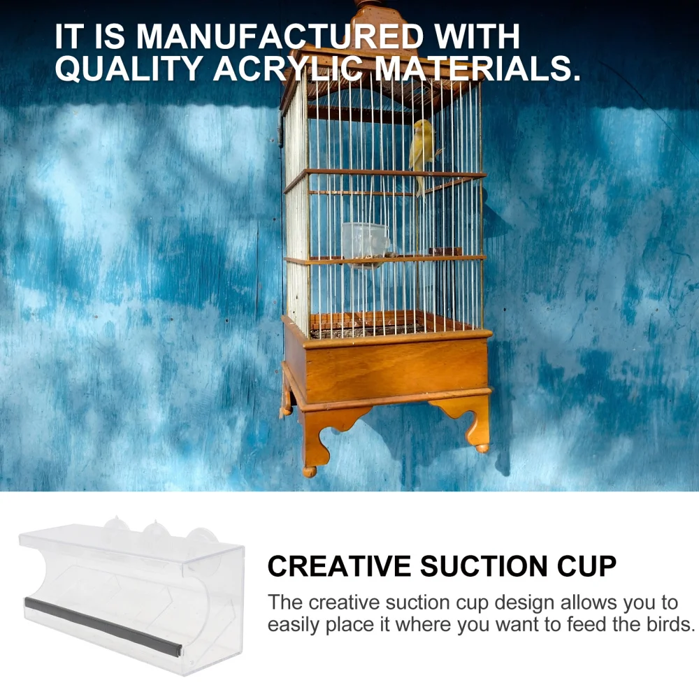 

1PC Acrylic Transparent Bird Feeder Suction Cup Bird Feeder Simple Bird Feeder