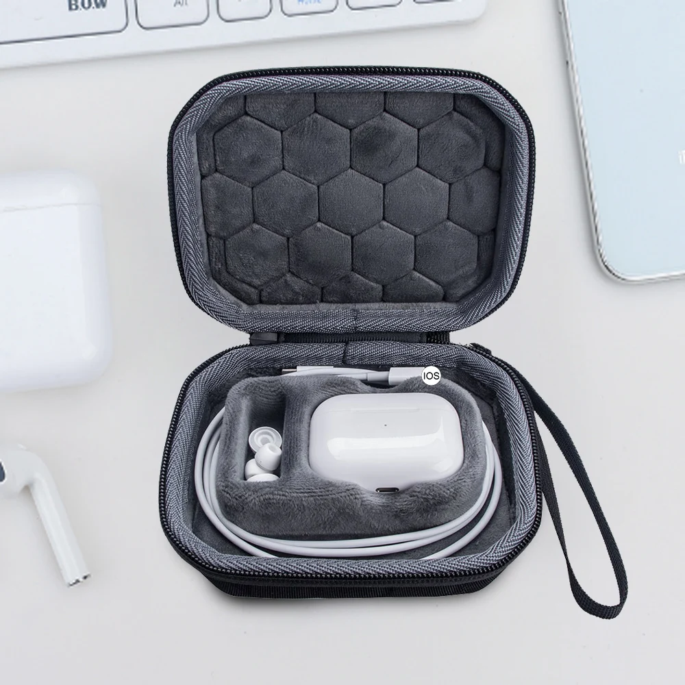 

Travel Protective Carrying Storage Bag EVA Hard Case for AirPods Pro 3 Wireless Bluetooth Headset-Black