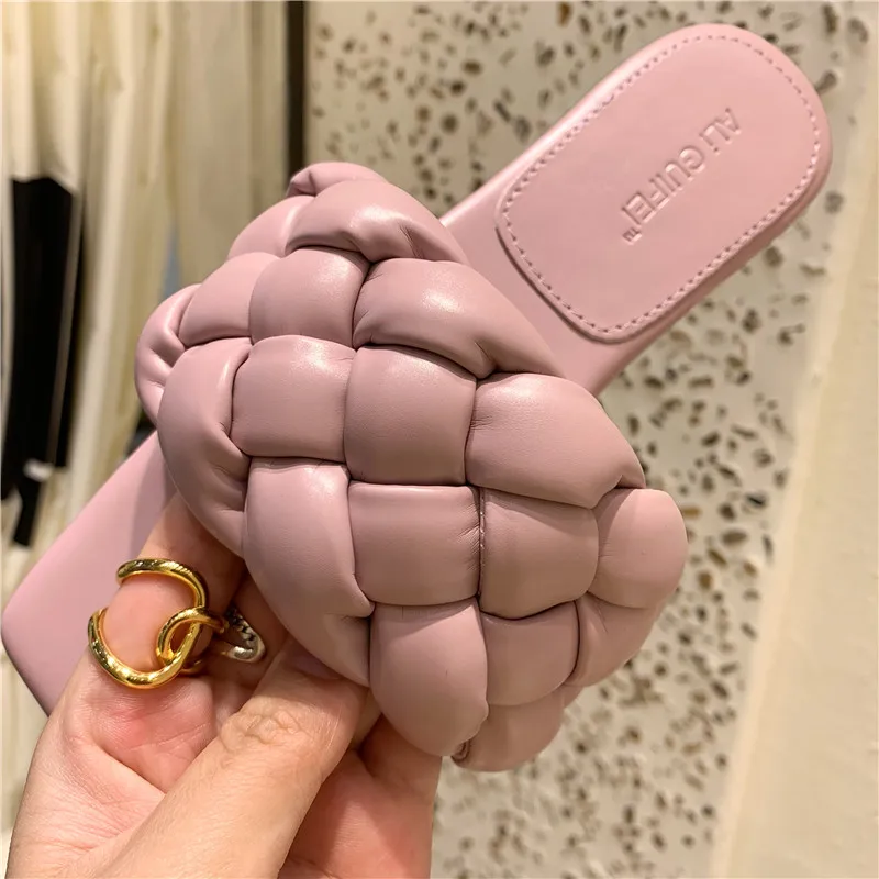 

2021 Fashion Female Slippers Women Flat Weave Slides Sandal Ladies House Outdoor Beach Lady Shoes Woman Home Slippers Flip Flops