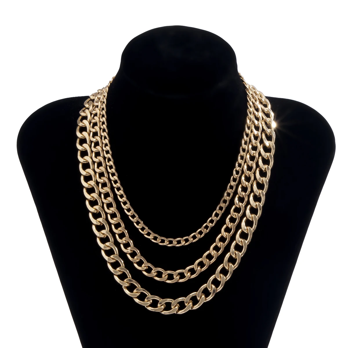 

IngeSight.Z Multi Layered Hip Hop Chunky Thick Heavy Metal Choker Necklace Neo Gothic Curb Cuban Miami Chain Necklaces Jewelry