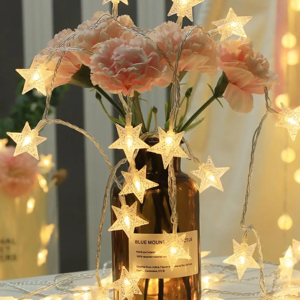 10/20 светодиодная гирлянда со звездами мерцающие гирлянды на батарейках