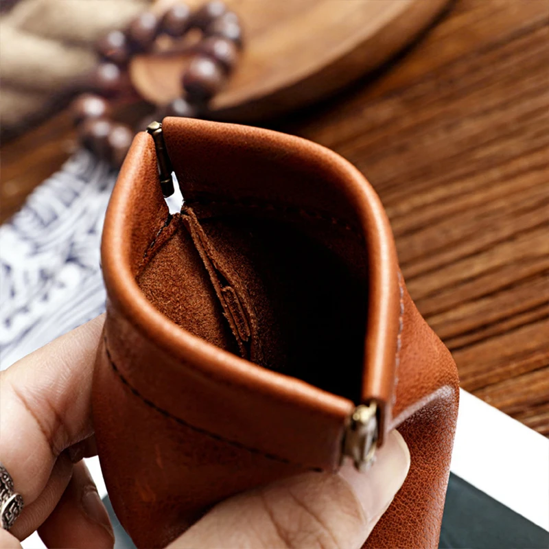 Кошелек из натуральной кожи для мужчин и женщин винтажный Миниатюрный держатель