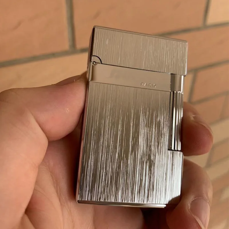 Новая Винтажная яркая звуковая газовая зажигалка dupont, ветрозащитная медная Зажигалка для сигарет - Цвет: Silver