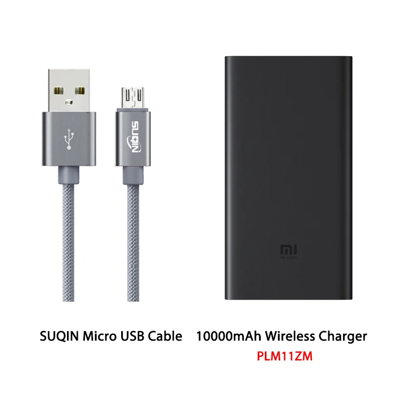 Из России Xiaomi Беспроводное зарядное устройство Power Bank 10000mAh - Цвет: And Android cable