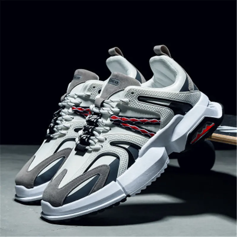 Кроссовки мужские массивные толстая подошва сетчатые Лоскутные ПУ кожа