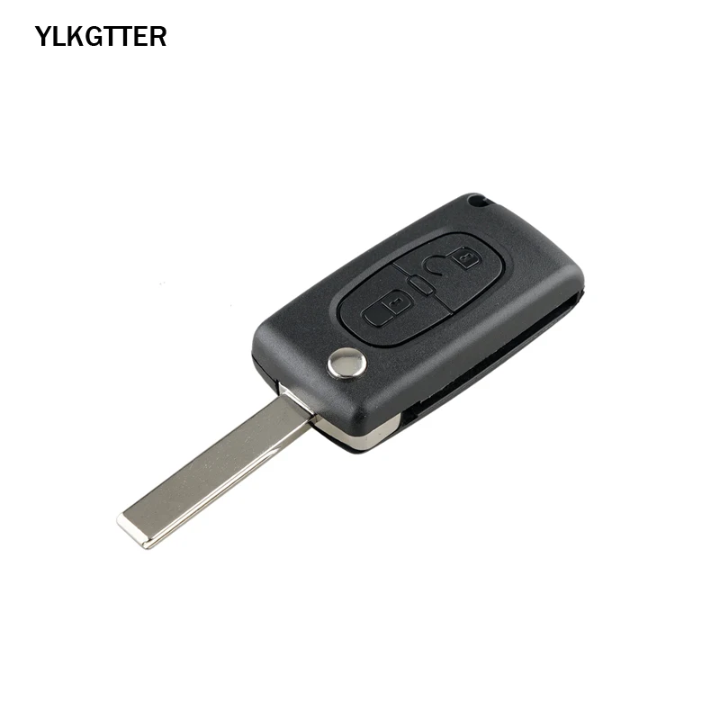 YLKGTTER 2 кнопки дистанционного управления FSK ключ Костюм для peugeot 207 208 307 308 408 партнер с CE0536 модель HU83/VA2 лезвие ID46/PCF7961Chip