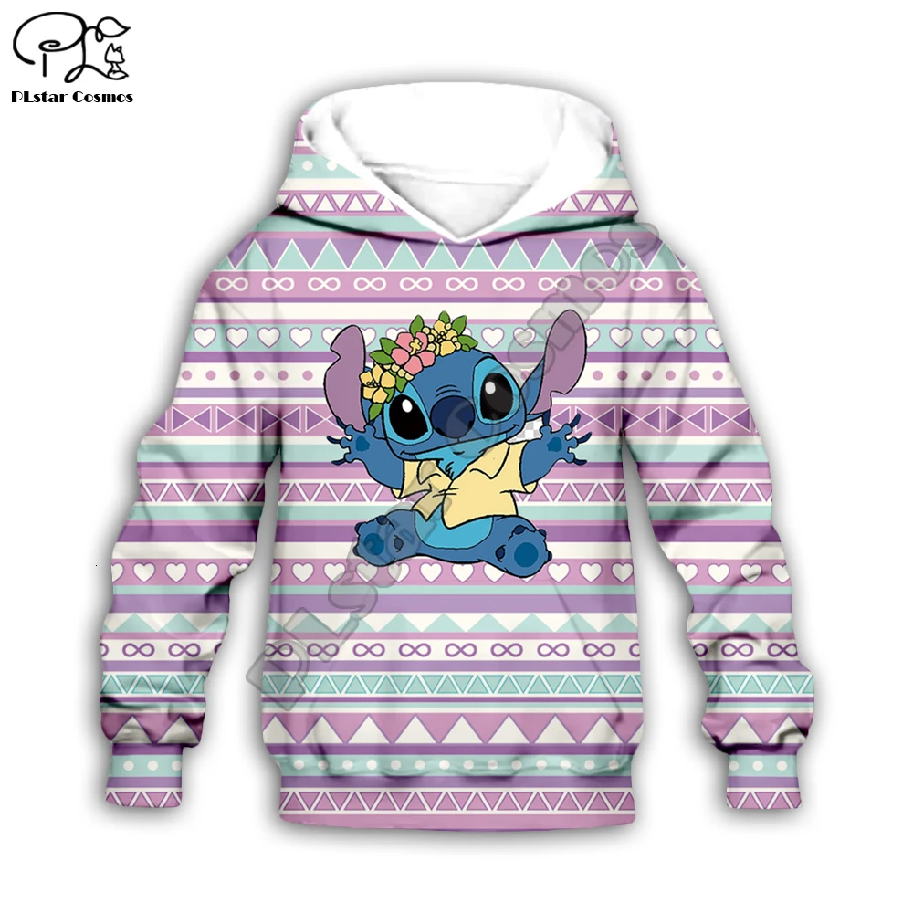 Одежда для мальчиков и девочек с рисунком аниме kawaii Lilo Stitch, детские толстовки с мультипликационным принтом, толстовка на молнии, футболка, шорты, штаны, Детский комплект в стиле бохо