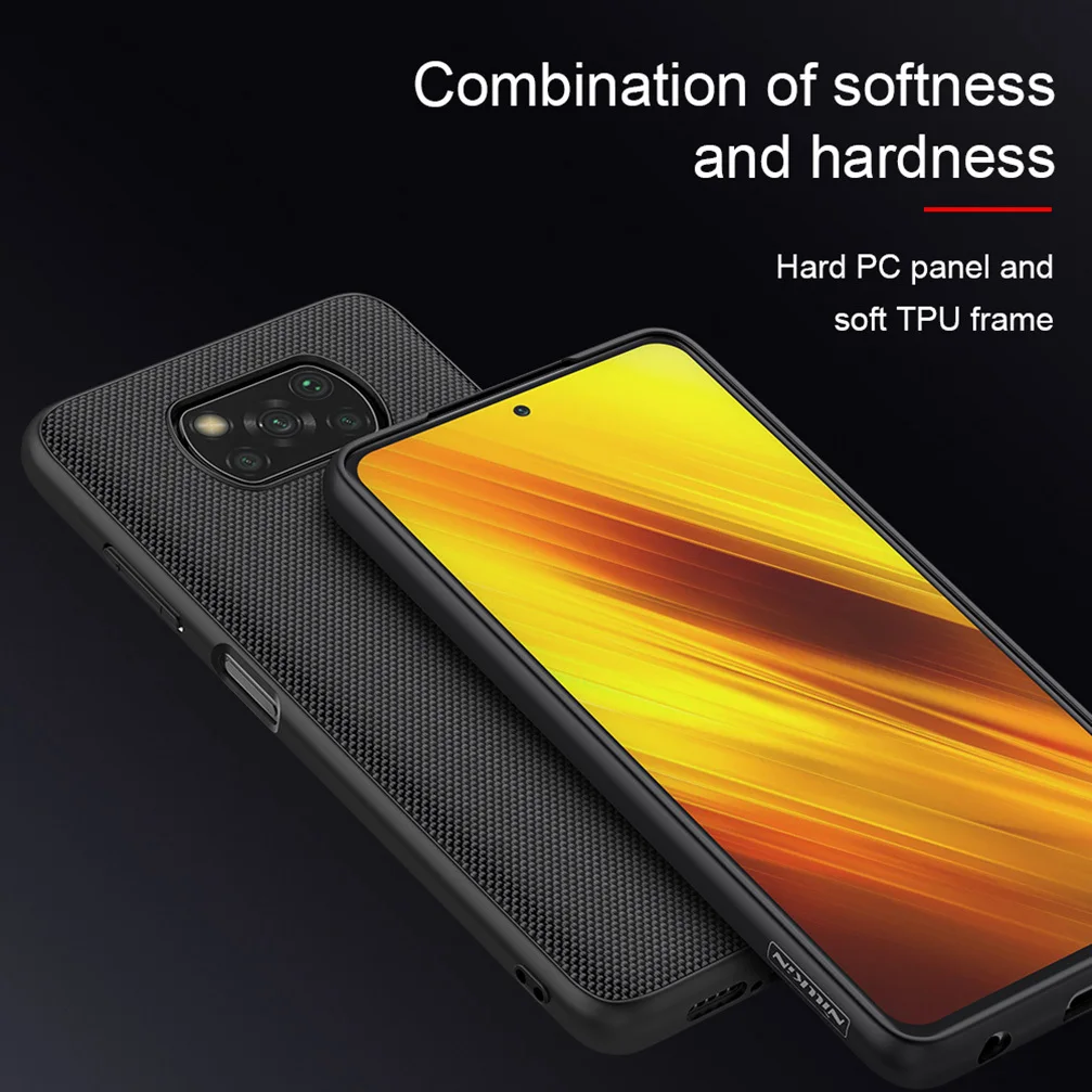 for xiaomi poco x3 pro phone case nillkin textured nylon fiber non slip design back cover for xiaomi poco x3 pro 6 67 inch case free global shipping