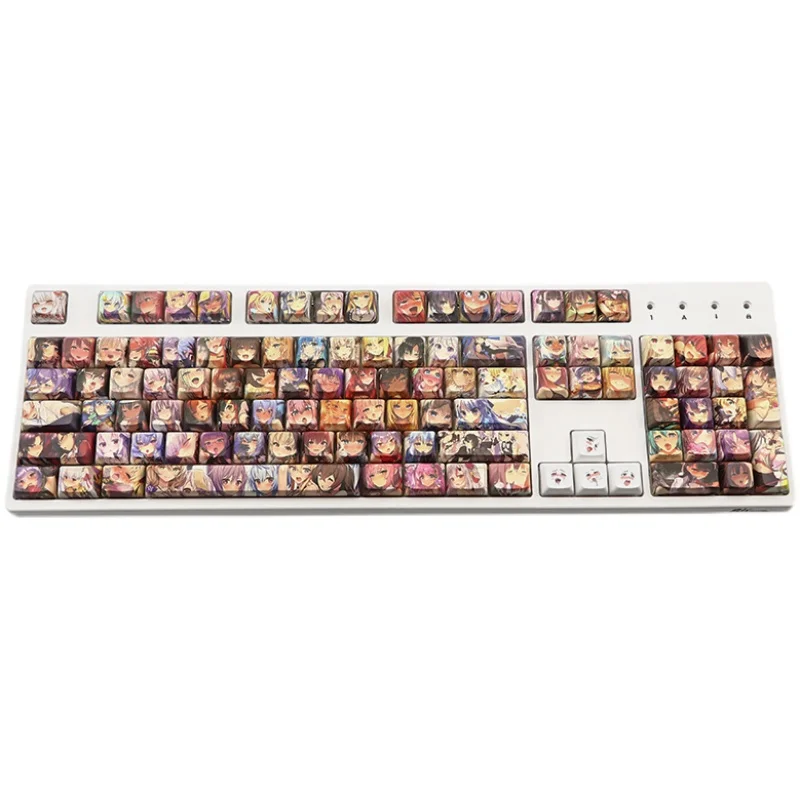 

129 Keys/set XDA Profile Cartoon Figure Keycap For Mechanical Keyboard PBT Dye Subbed Key Caps With 6.5U 7U Spacebar ISO Enter